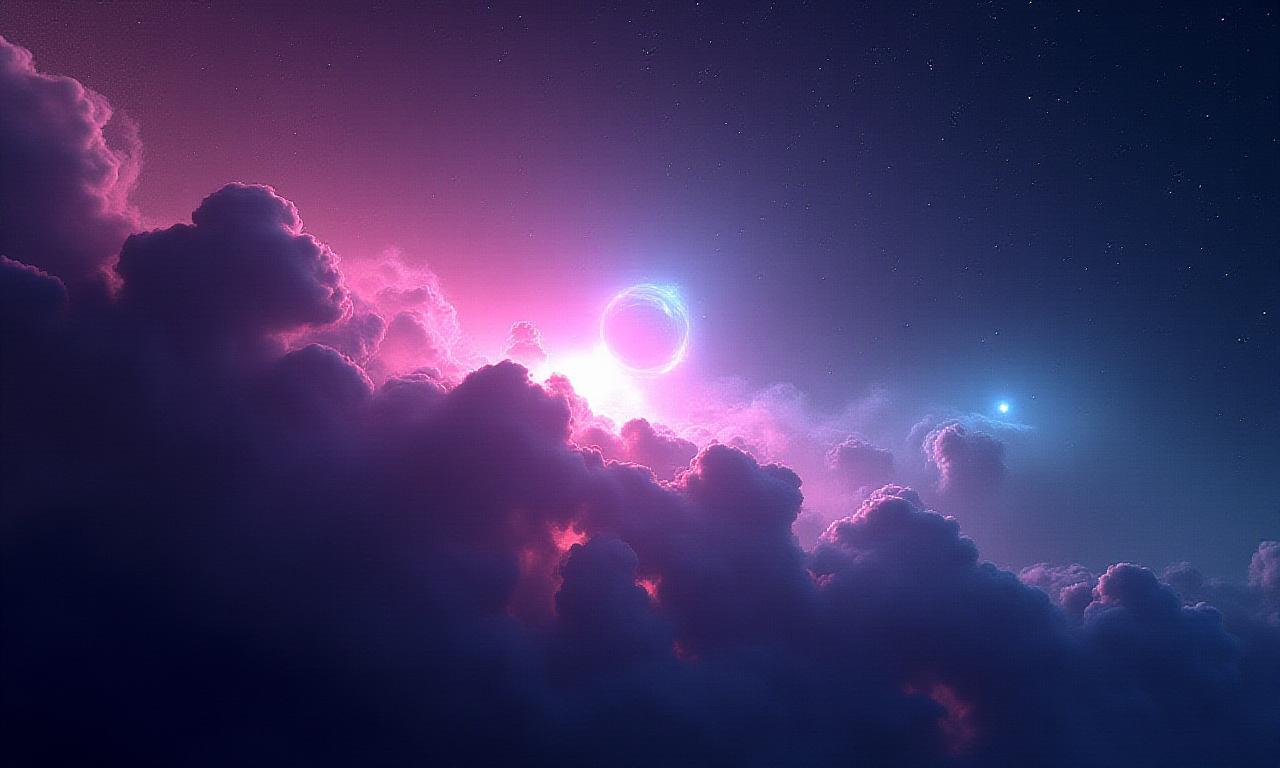 Nebulosa vibrante y estrellas, fondo espacial